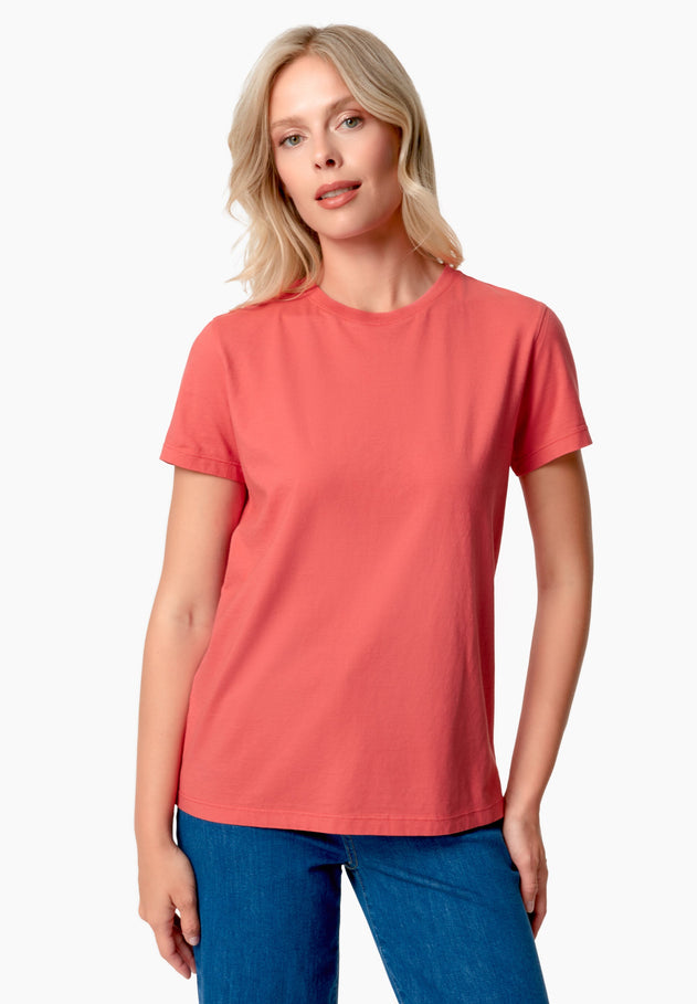 Women's Basic Round Neck T-Shirt Red