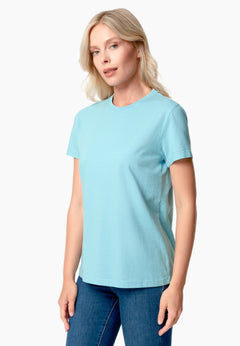 Women's Basic Round Neck T-Shirt Turquoise Blue