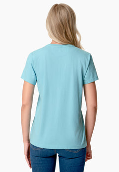 Women's Basic Round Neck T-Shirt Turquoise Blue