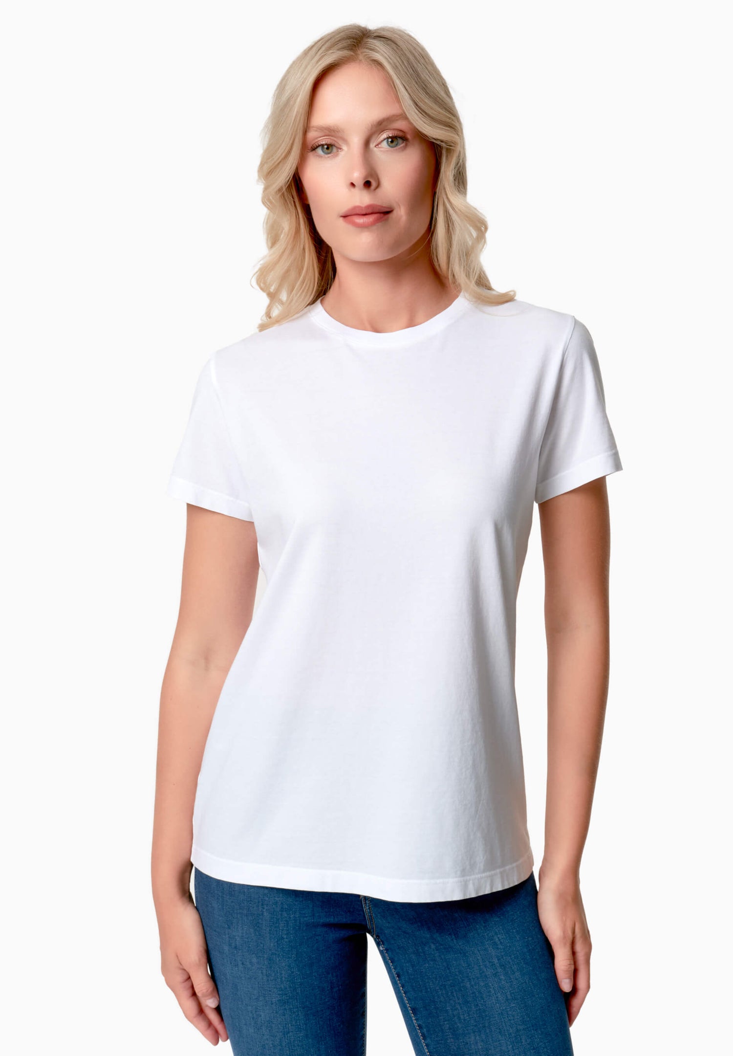 Women's Basic Round Neck T-Shirt White