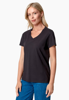 Tessa V-hals T-shirt Zwart