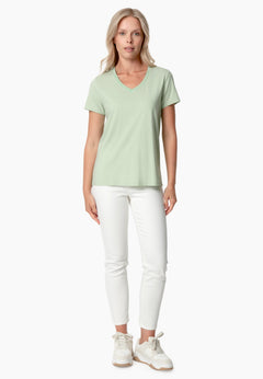 Tessa V-hals T-shirt Foam Green