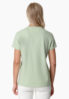 Tessa V-hals T-shirt Foam Green
