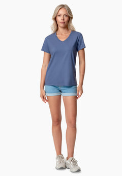 Tessa V-hals T-shirt Honest Indigo