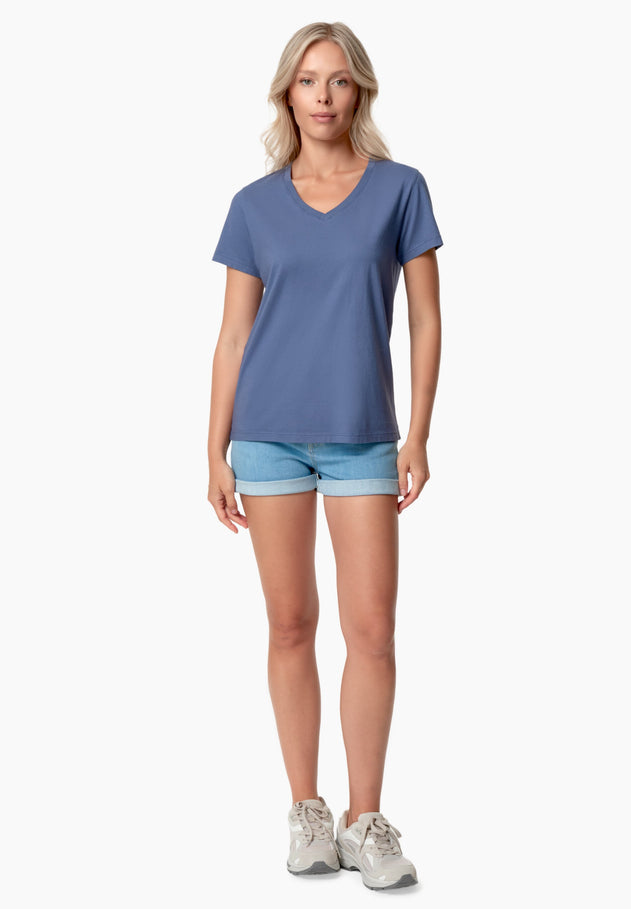 Tessa V-hals T-shirt Honest Indigo