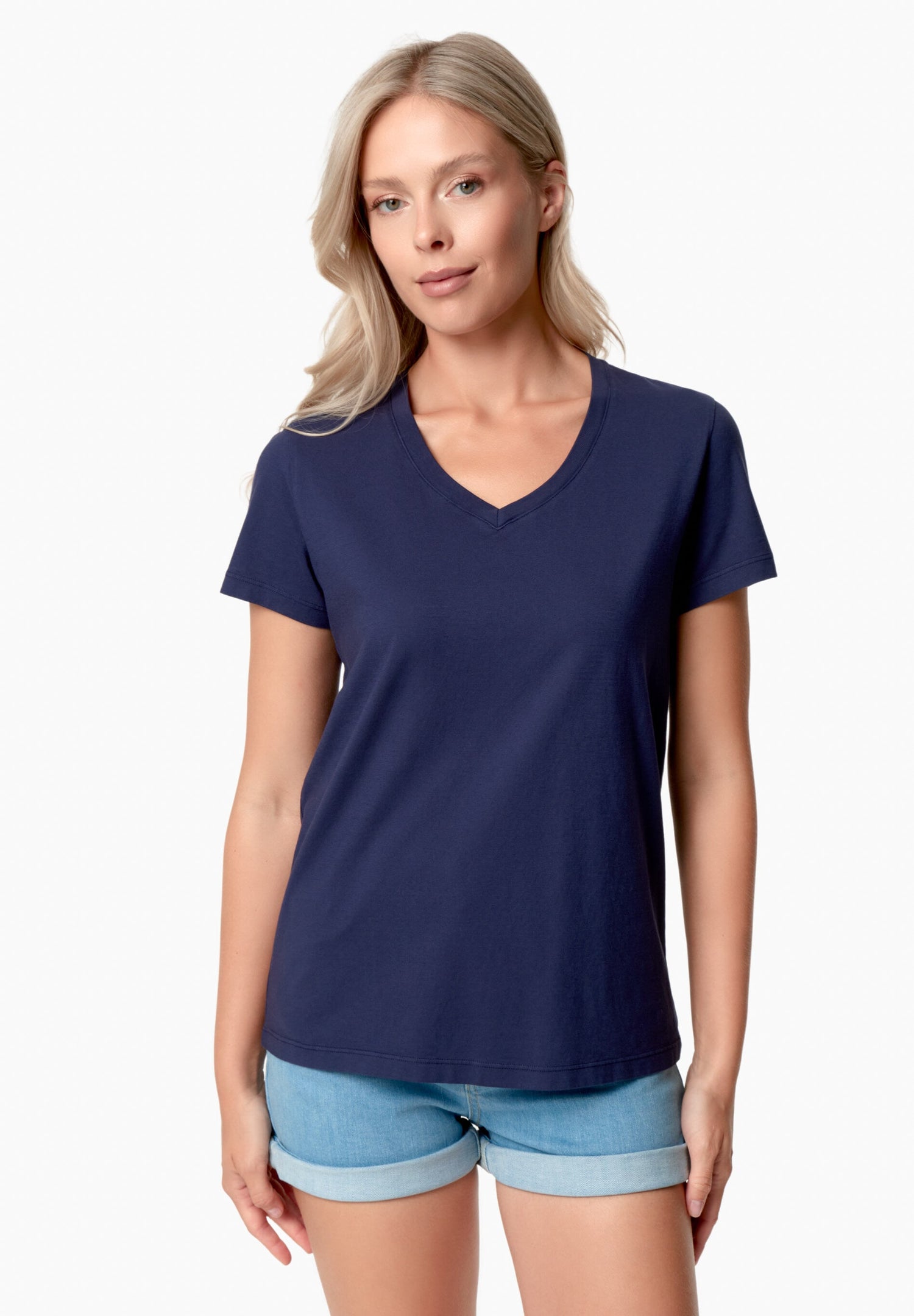 Tessa V-hals T-shirt Marineblauw