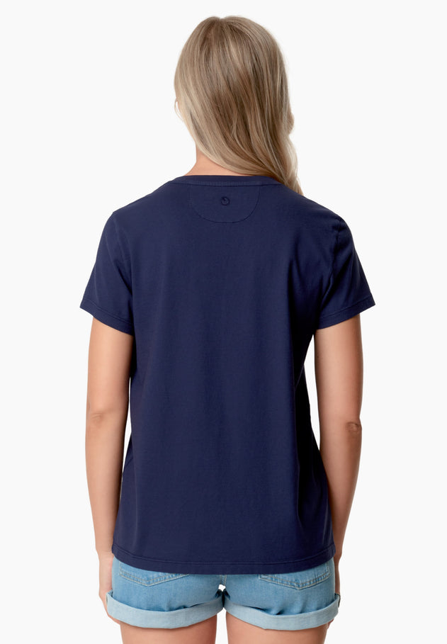 Tessa V-hals T-shirt Marineblauw