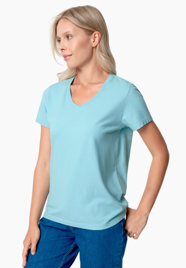 Tessa V-hals T-shirt Retro Blue