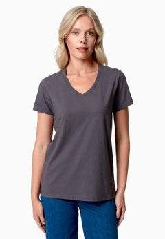 Tessa V-hals T-shirt Shadow Grey