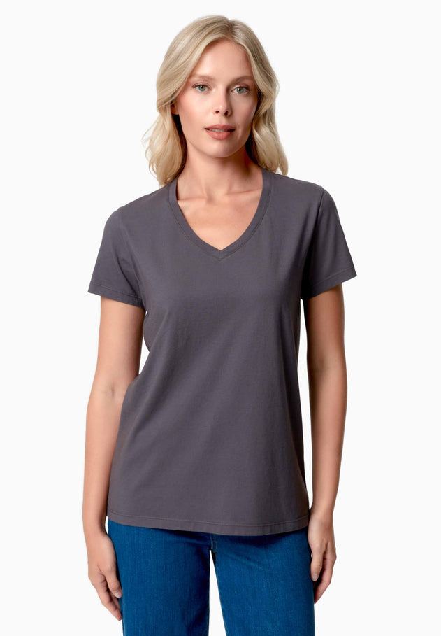Tessa V-hals T-shirt Shadow Grey