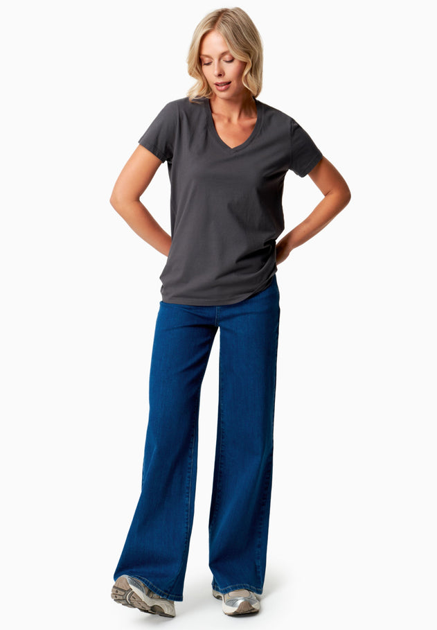Tessa V-hals T-shirt Shadow Grey