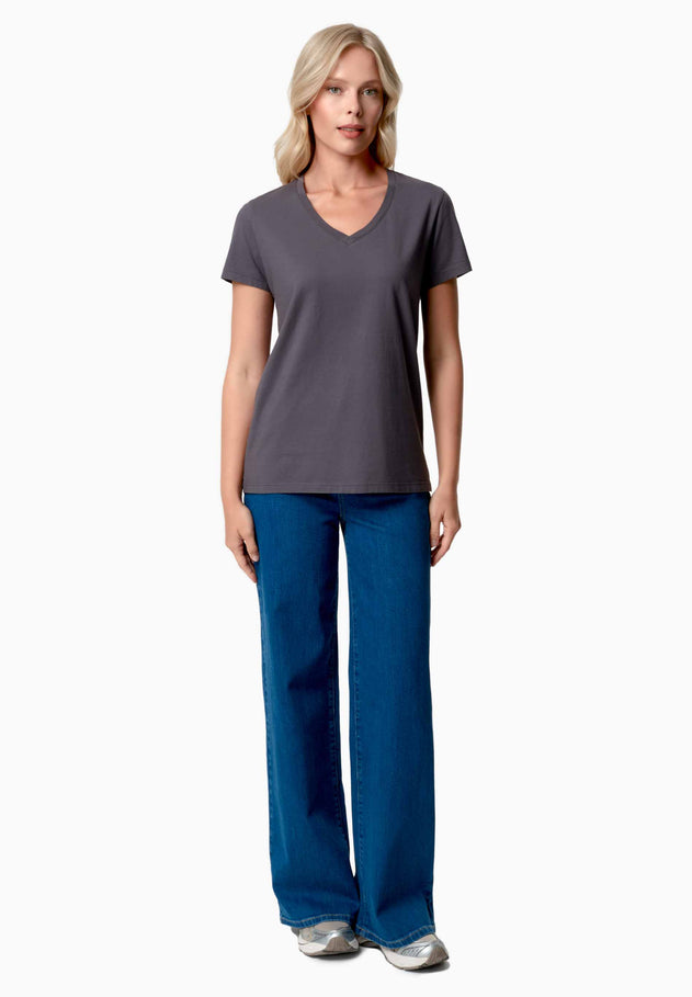 Tessa V-hals T-shirt Shadow Grey