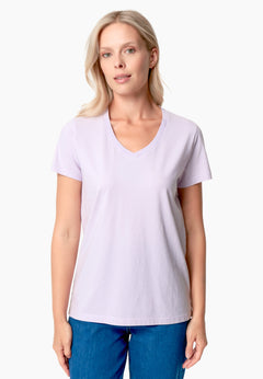 Tessa Basic V-Neck T-Shirt Soft Lilac