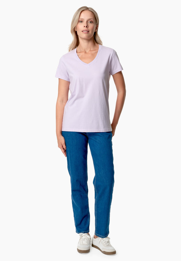 Tessa Basic V-Neck T-Shirt Soft Lilac