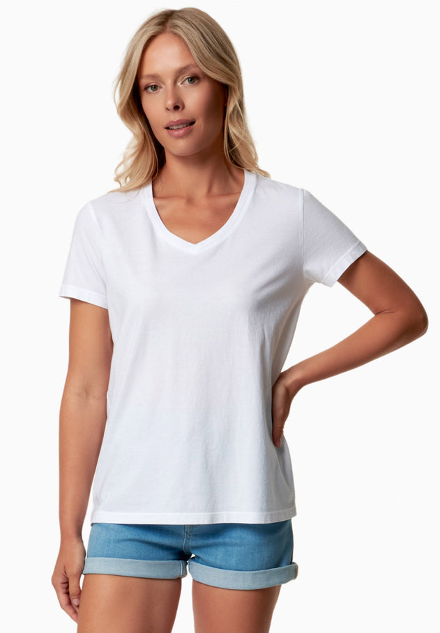 Tessa V-hals T-shirt Wit