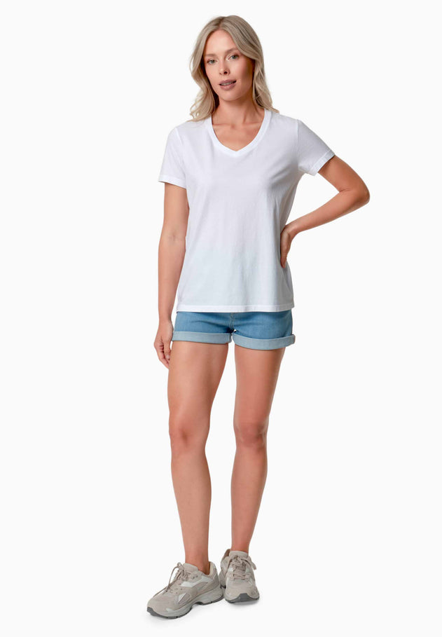 Tessa V-hals T-shirt Wit