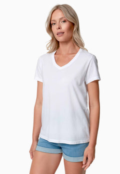 Tessa V-hals T-shirt Wit