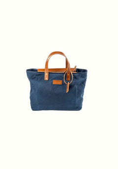 Waxed Cotton Tote Made In USA Blue