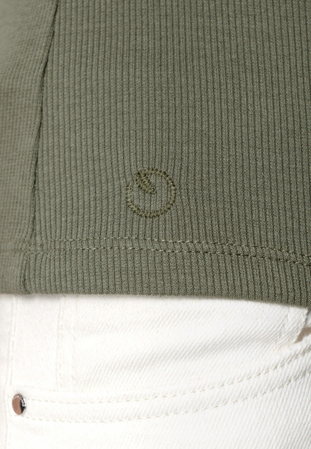 Tillda Geribbeld T-shirt Groen