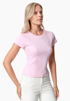 Tillda Ribbed T-Shirt Light Pink
