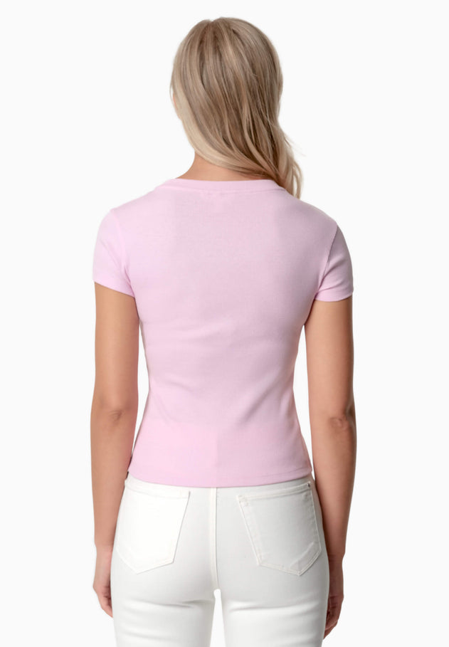 Tillda Ribbed T-Shirt Light Pink