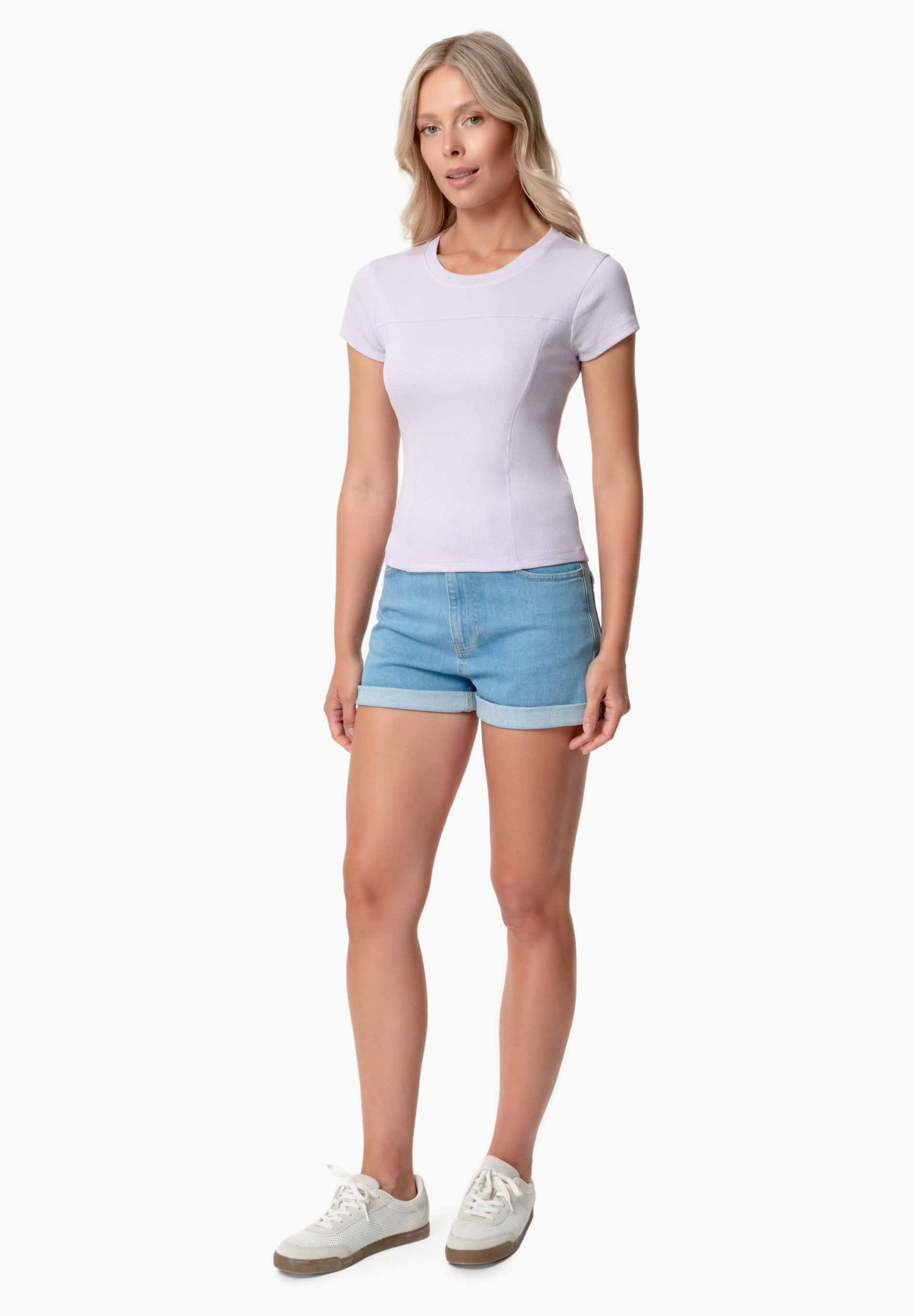 Tillda Geribbeld T-shirt Soft Lilac