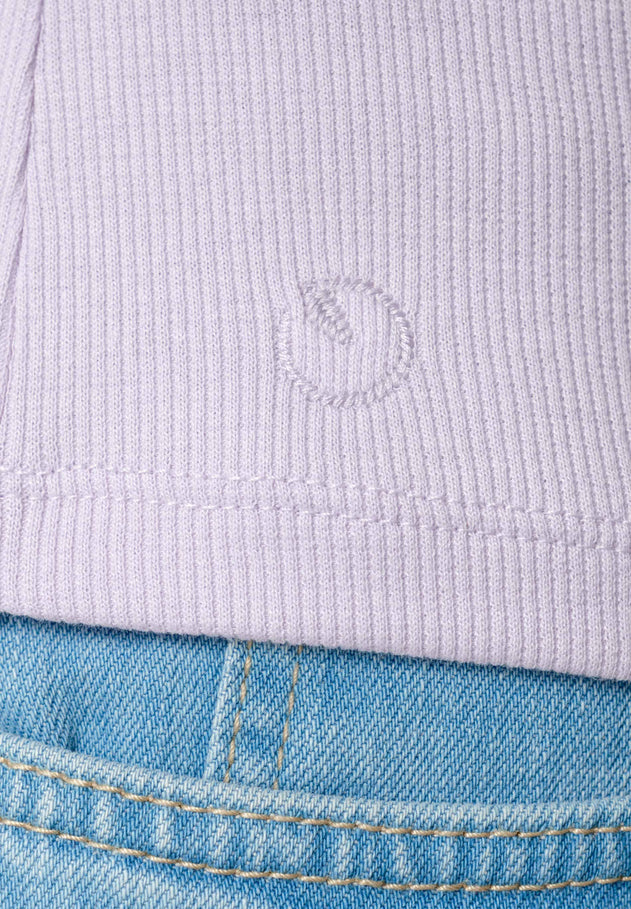 Tillda Geribbeld T-shirt Soft Lilac