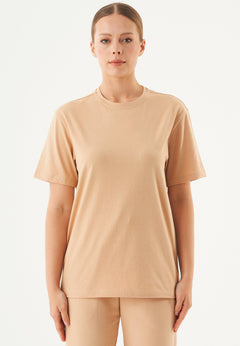 Tillo Unisex Basic Organic Cotton T-Shirt Beige