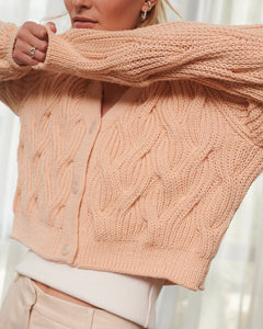 Nemunas Merino Wool Cardigan Light Pink