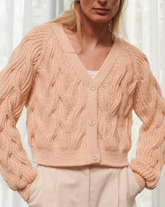 Nemunas Merino Wool Cardigan Light Pink