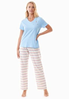 Trinnity Pyjama Set Light Blue/Multi Colour