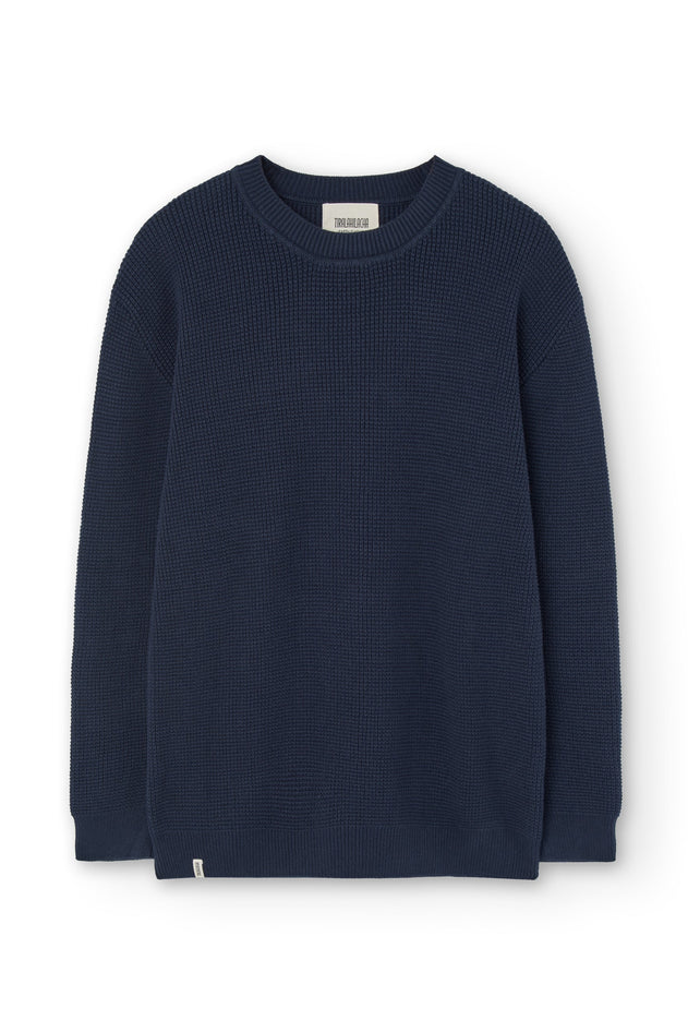 Tam Unisex Organic Cotton Sweater Navy Blue