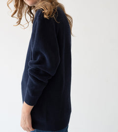 Tam Unisex Organic Cotton Sweater Navy Blue