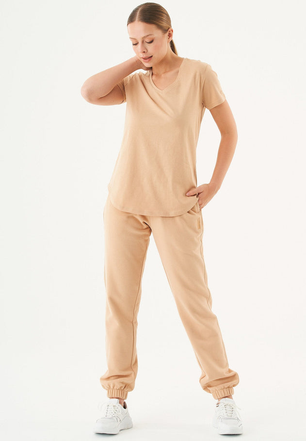 Tuba V-hals T-shirt Beige