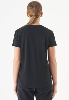 Tuba Basic Organic Cotton V-Neck T-Shirt Black