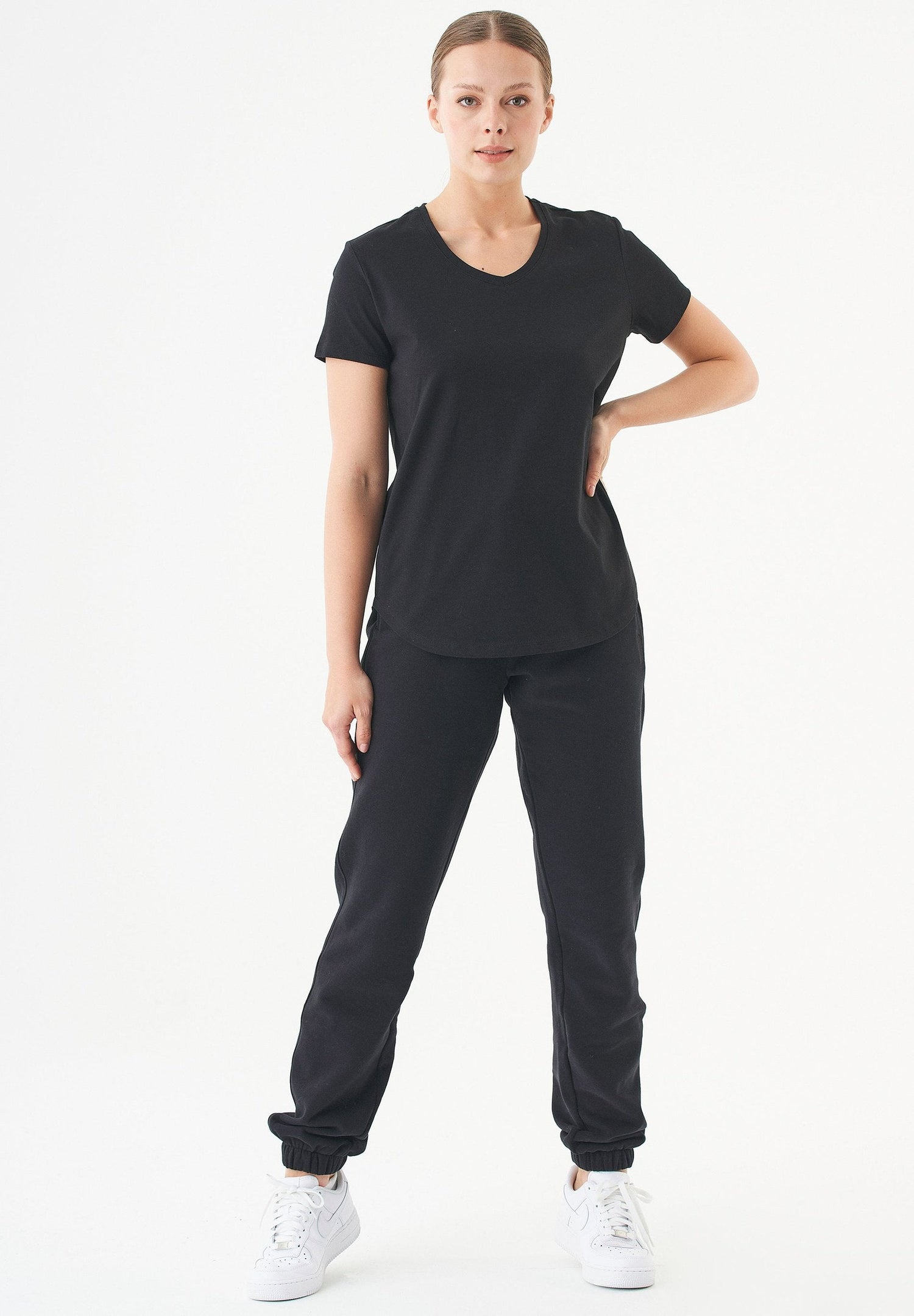 Tuba V-hals T-shirt Zwart