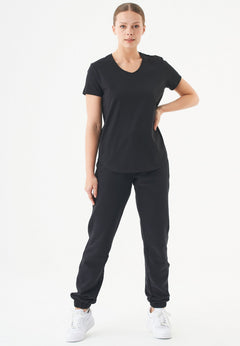 Tuba V-hals T-shirt Zwart