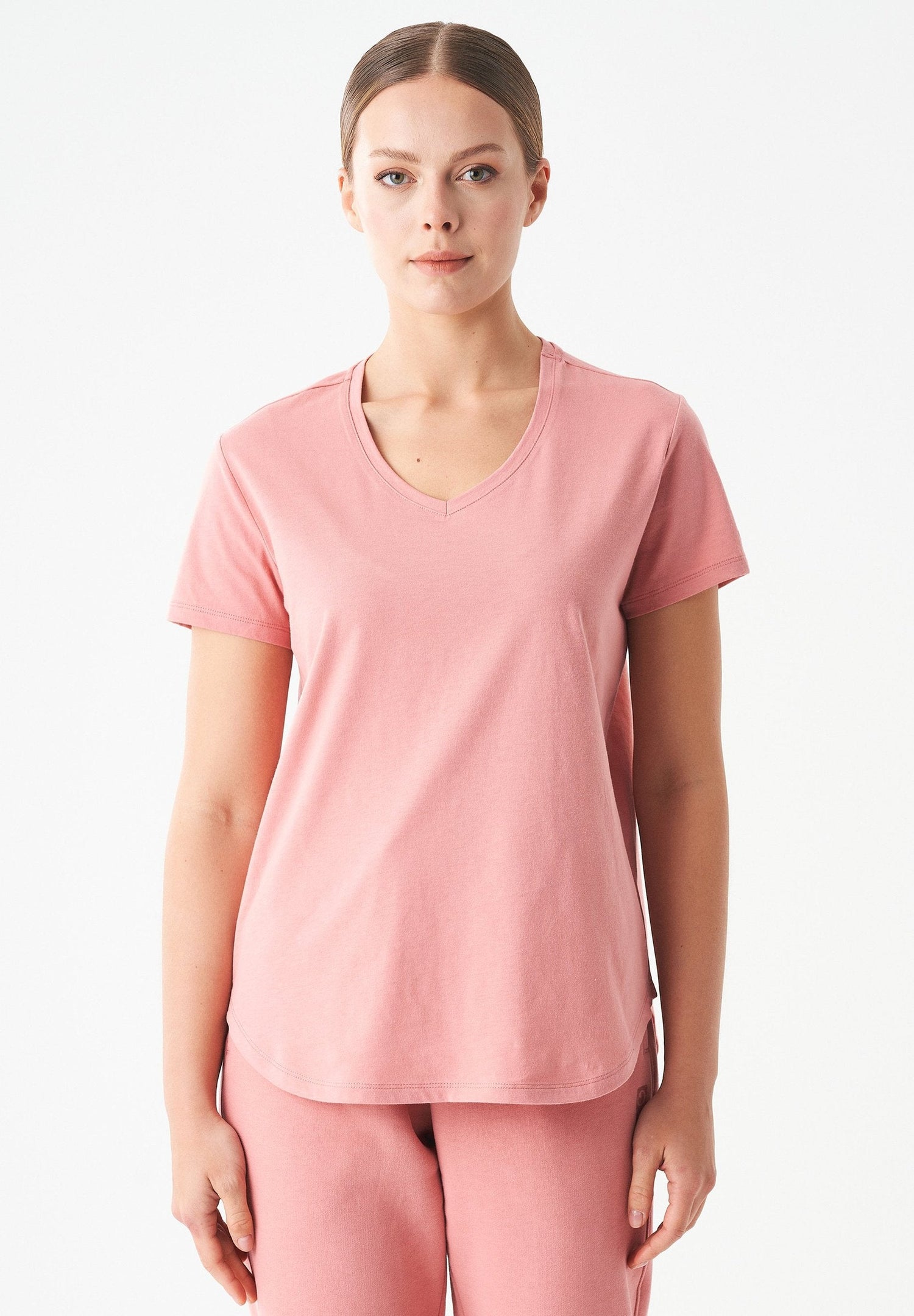 Tuba V-hals T-shirt Blush Pink
