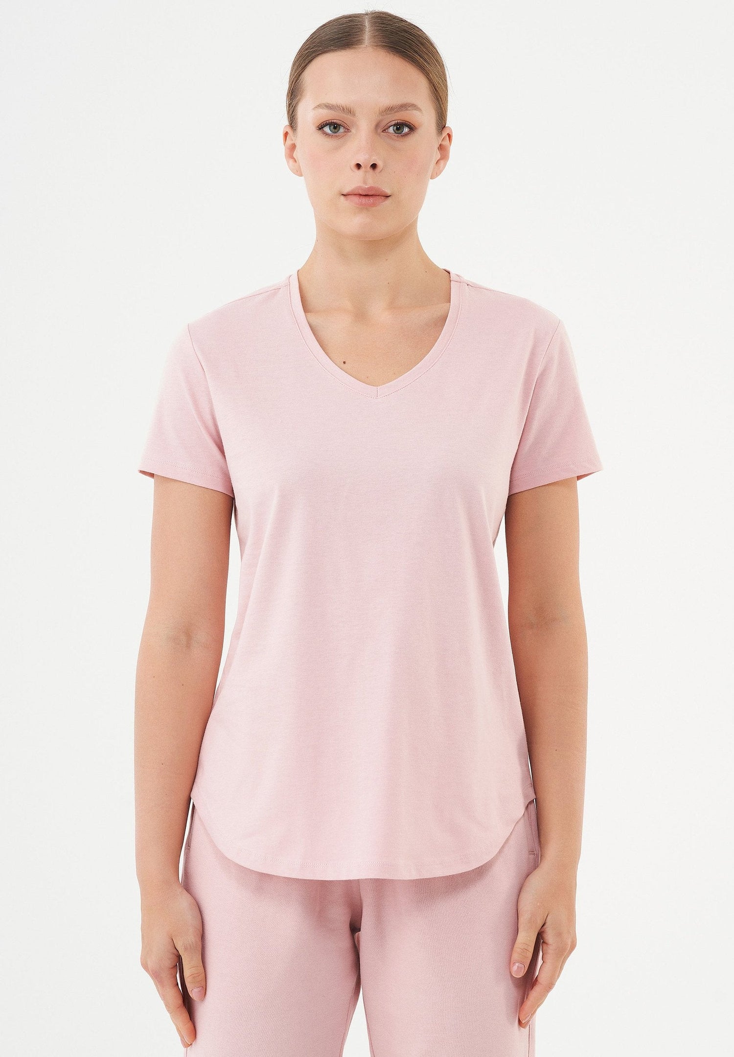 Tuba V-hals T-shirt Dusty Pink