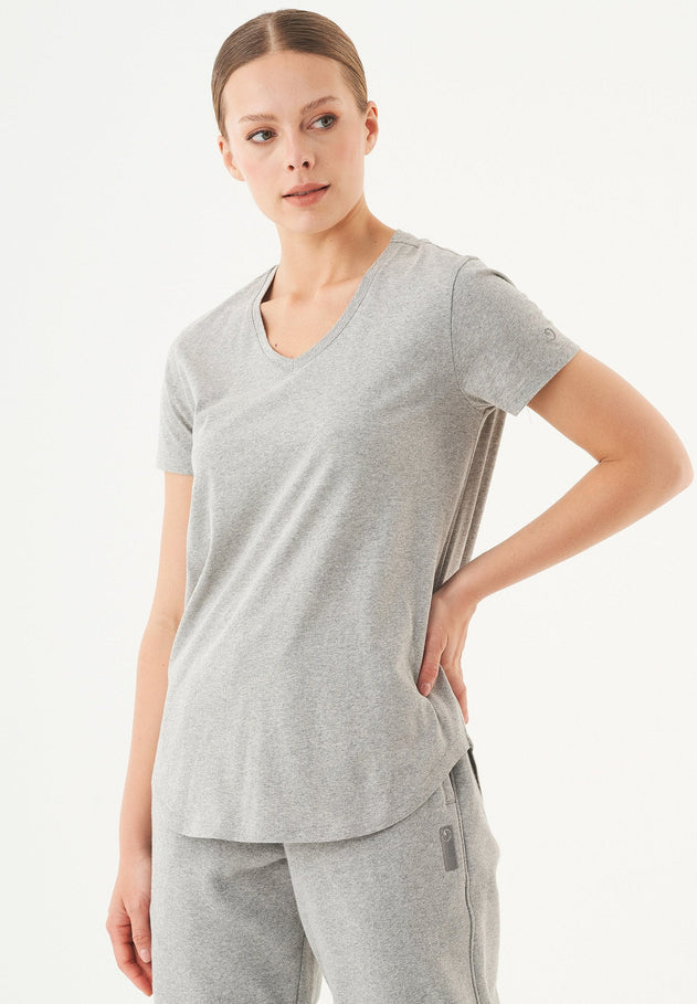 Tuba V-hals T-shirt Grijs melange