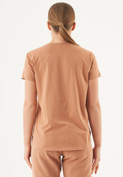 Tuba V-hals T-shirt Lichtbruin