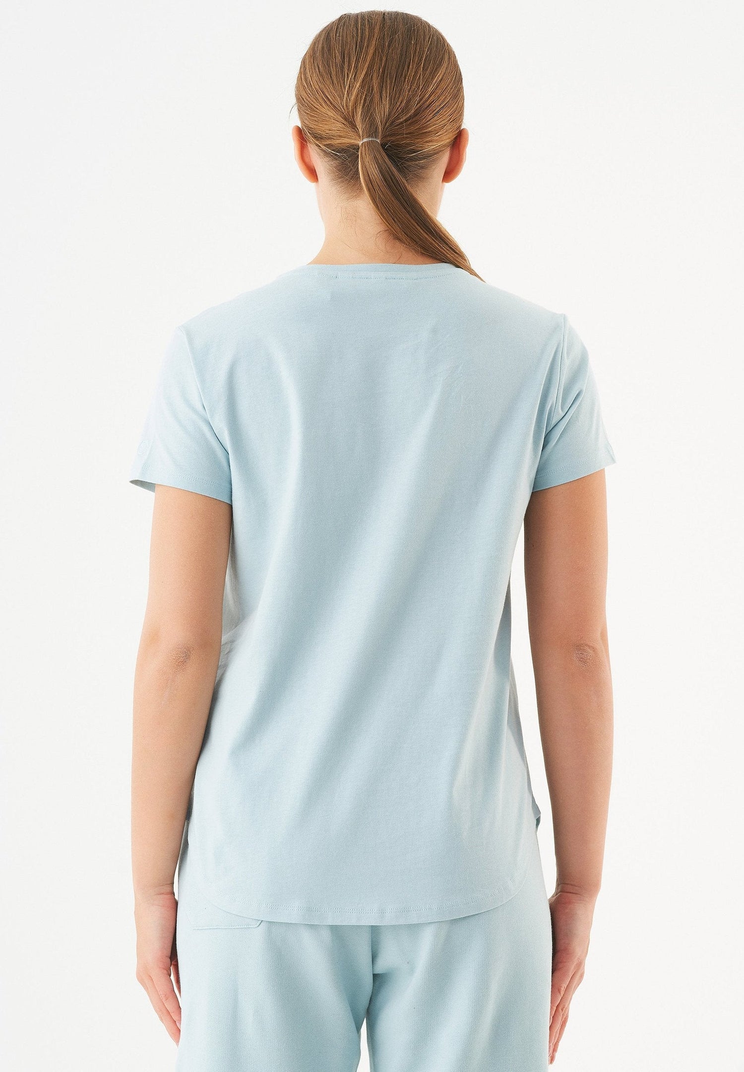 Tuba V-hals T-shirt Mint Blue