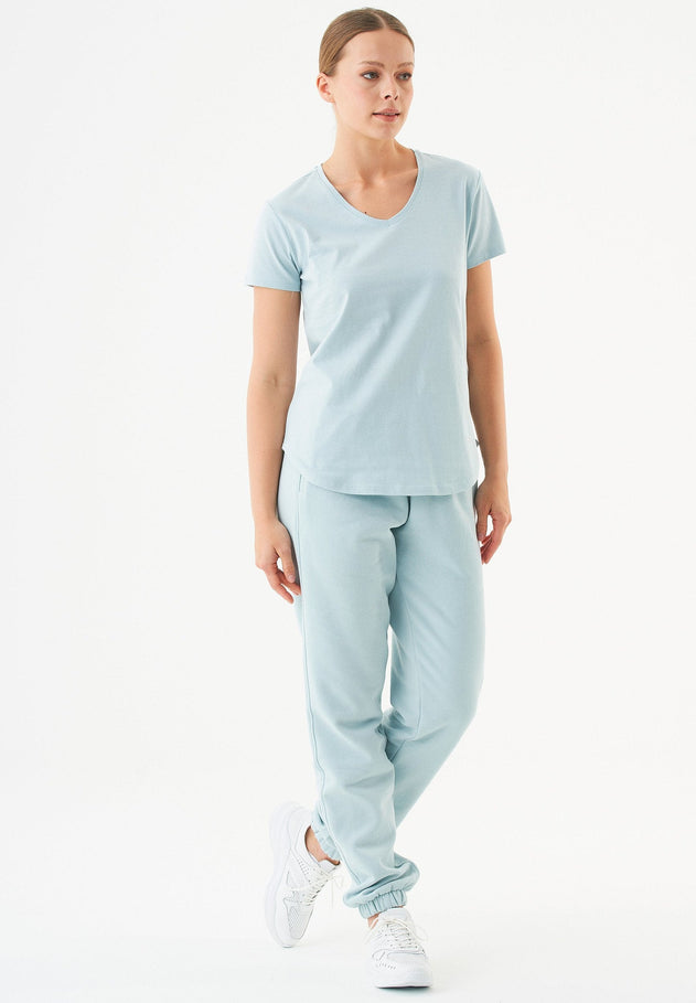 Tuba V-hals T-shirt Mint Blue