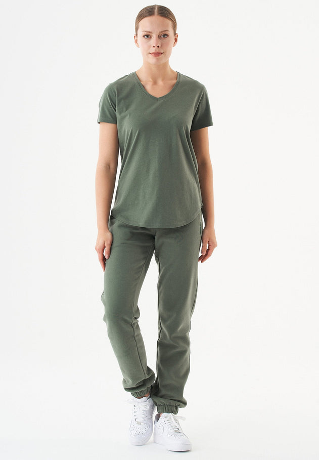 Tuba V-hals T-shirt Olijf