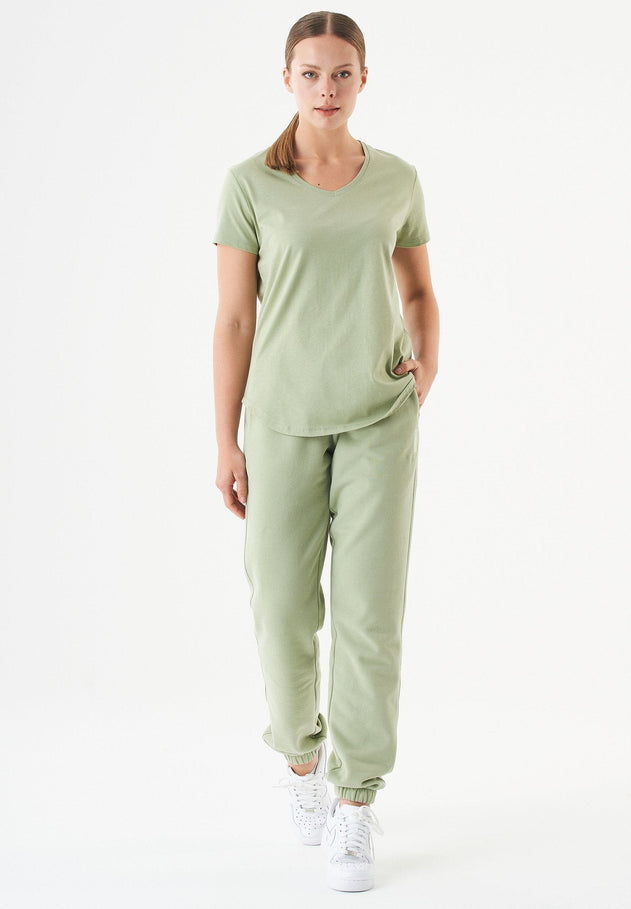 Tuba V-hals T-shirt Sage Green
