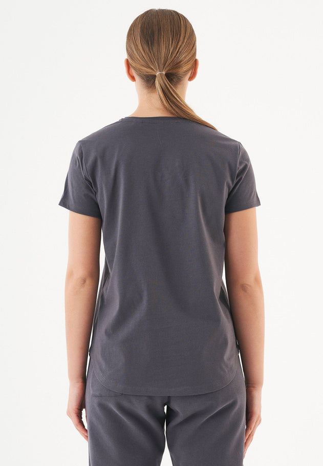 Tuba Basic Organic Cotton V-Neck T-Shirt Shadow