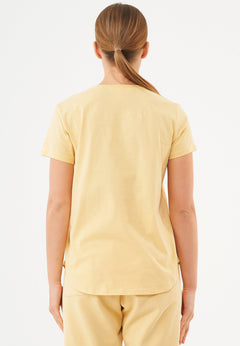 Tuba Basic Organic Cotton V-Neck T-Shirt Soft Yellow