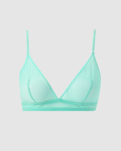 Mesh Triangle Bralette Turquoise