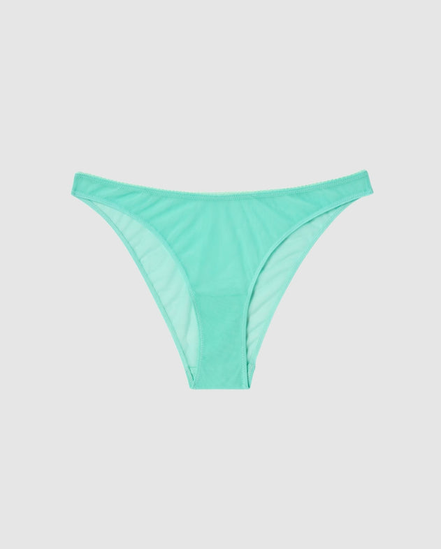 Mesh Bikini Briefs Turquoise