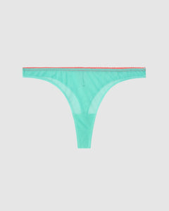 Mesh Thong Turquoise/Coral